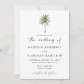 Invitation Mariage minimal de palmiers (Devant)