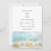 Invitation Mariage minimal de Plumeria Mer Turquoise (Devant)