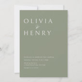 Invitation Mariage minimal de taille moderne (Devant)