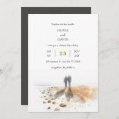 Invitation Mariage minimal des collecteurs de Shell Sunrise S (Devant / Derrière)