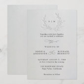 Invitation Mariage minimal en coton avec débossage aveugle fa (Devant / Derrière)