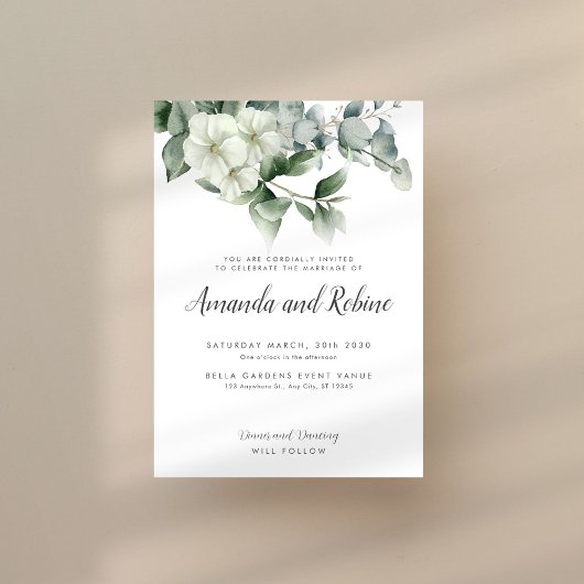 Invitation Mariage minimal Eucalyptus élégant