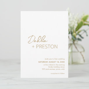Invitation Mariage minimal Gold Modern