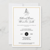 Invitation Mariage minimal nautique (Devant)