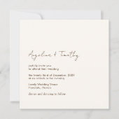 Invitation Mariage minimal neutre ivoire Brown moderne élégan (Devant)