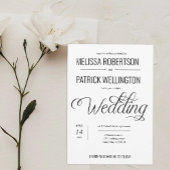 Invitation Mariage minimal noir et blanc