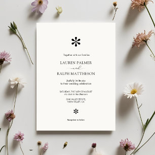Invitation Mariage minimal noir et blanc chic