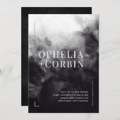 Invitation Mariage minimal noir foncé Smokey (Devant / Derrière)