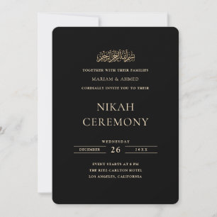 Invitation Mariage Minimal Or Formel Nikah Cérémonie