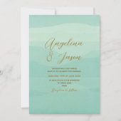 Invitation Mariage Minimal Or Sauge Vert (Devant)