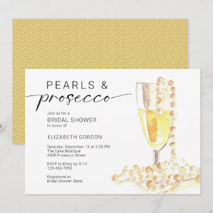 Invitation Mariage minimal personnalisé Perles et Prosecco