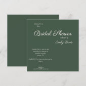 Invitation Mariage Minimal Script Highland Mousse Verte (Devant / Derrière)