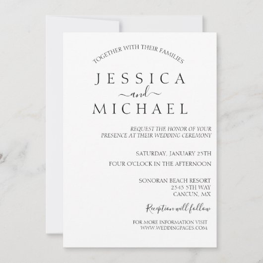 Invitation Mariage minimal simple (Devant)