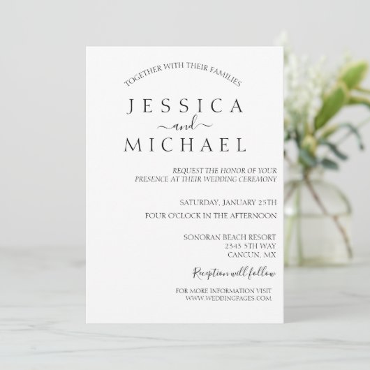 Invitation Mariage minimal simple (Debout devant)