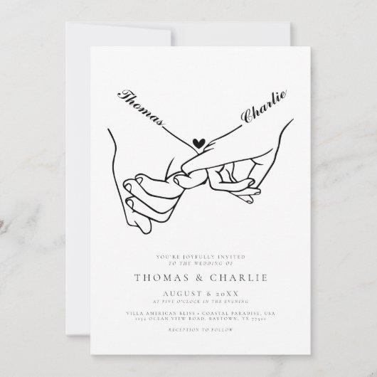 Invitation Mariage minimal simple (Devant)