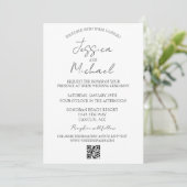 Invitation Mariage minimal simple Code QR minimal RSVP (Debout devant)