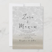 Invitation Mariage minimal sur la plage (Devant)