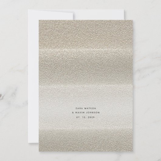 Invitation Mariage minimal sur la plage (Dos)