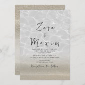 Invitation Mariage minimal sur la plage (Devant / Derrière)