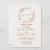 Invitation Mariage minimal terracota rust boho botanique (Devant)