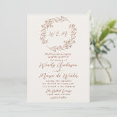 Invitation Mariage minimal terracota rust boho botanique (Debout devant)