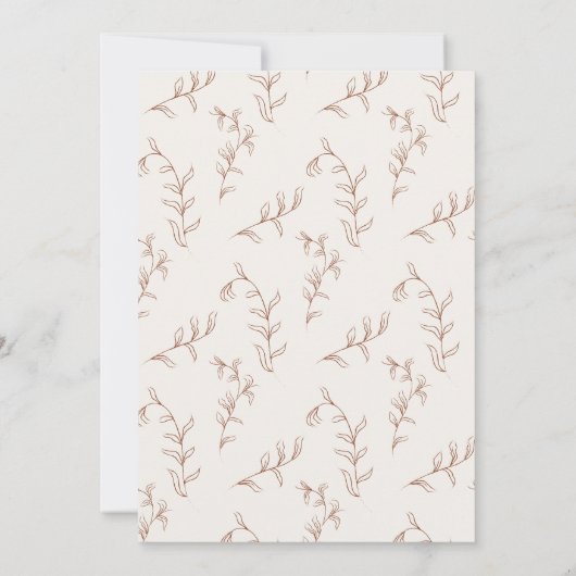 Invitation Mariage minimal terracota rust boho botanique (Dos)