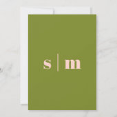 Invitation Mariage Minimal Terre Ton Rose Vert Moderne (Dos)