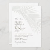 Invitation Mariage minimal Tropical Palm Leaf Boho Beach (Devant / Derrière)
