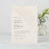 Invitation Mariage minimal Tropical Palm Leaf Boho Beach (Debout devant)
