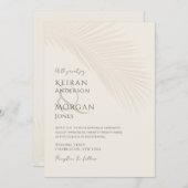 Invitation Mariage minimal Tropical Palm Leaf Boho Beach (Devant / Derrière)