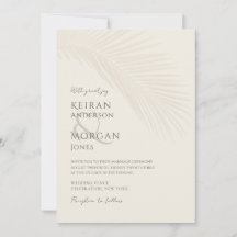 Mariage minimal Tropical Palm Leaf Boho Beach