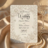 Invitation Mariage minimal typographie formelle ivoire blanc