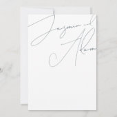 Invitation Mariage Minimal Typographie Script Bleu Poussiéreu (Dos)