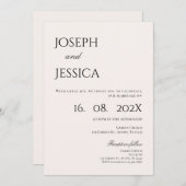 Invitation Mariage minimaliste (Devant / Derrière)