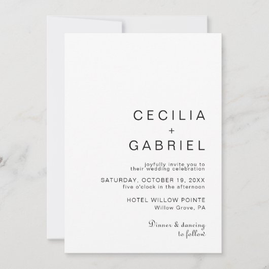 Invitation Mariage minimaliste (Devant)