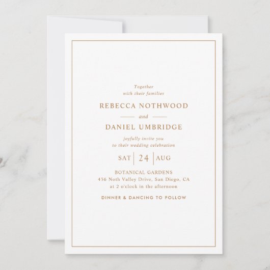 Invitation Mariage minimaliste (Devant)