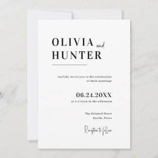Invitation Mariage minimaliste