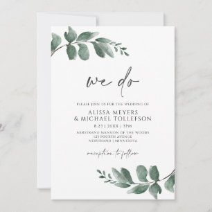 Invitation Mariage Minimaliste à la Végétation Simple