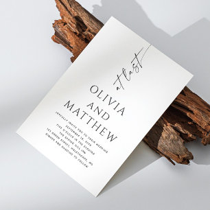 Invitation Mariage minimaliste à l'écriture Photo + Détail