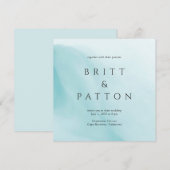 Invitation Mariage Minimaliste Abstrait Sarcelle Moderne (Devant / Derrière)