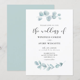 Invitation Mariage minimaliste aquarelle