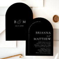 Mariage Minimaliste Arch Moderne Noir & Blanc