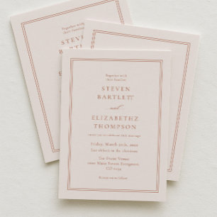 Invitation Mariage Minimaliste Automnal Crème et Terracotta
