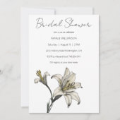 Invitation Mariage Minimaliste aux Lys Blancs (Devant)