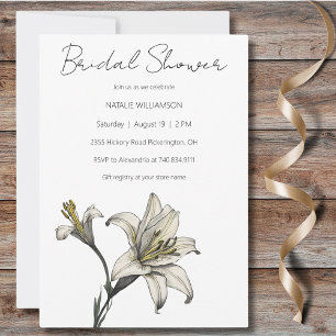 Invitation Mariage Minimaliste aux Lys Blancs