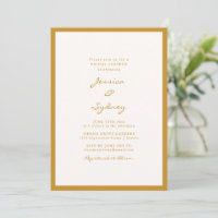 Mariage Minimaliste avec Bordure Jaune Moutarde