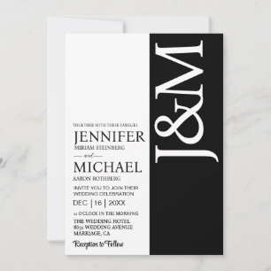 Invitation Mariage minimaliste avec code QR noir et blanc au