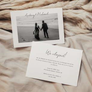 Invitation Mariage minimaliste avec fuite & réception de mari