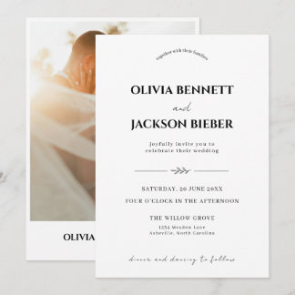 Invitation Mariage Minimaliste avec Typographie Moderne Éléga