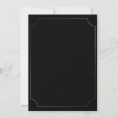 Invitation Mariage minimaliste Black & Gold (Dos)